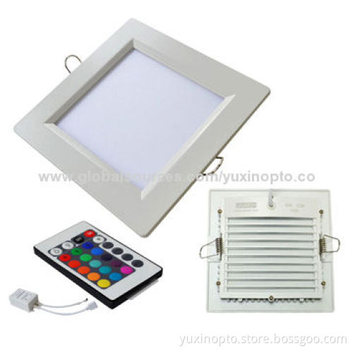 Ultra-thin 8W RGB Square LED Panel Lights, 100-240V AC, 50-60Hz Input Voltages